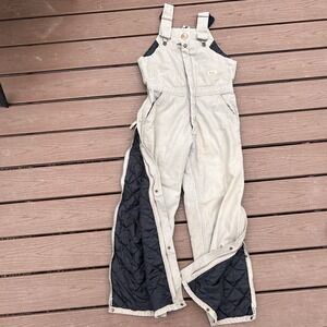 Berne Softstone Duck Insulated Bib Overalls Womens Medium Workwear Zip Barn Farm